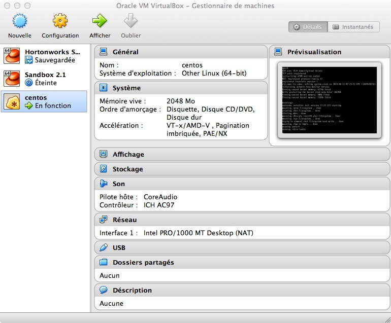 Tutoriel Hadoop 1 nœud sur Mac : paramétrage virtual machine