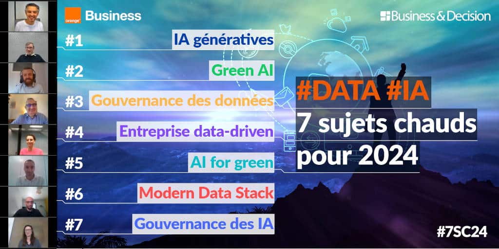 Data / IA : nos experts décryptent les 7 sujets chauds pour 2024